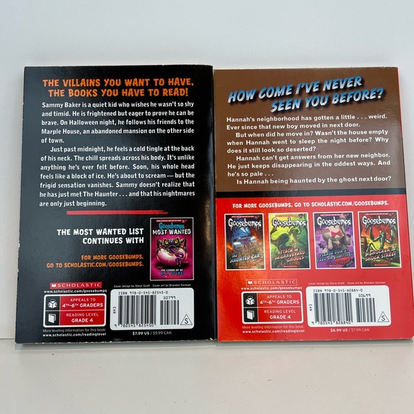 2 Paperback Books by R. L. Stine/Scholastic “The Hunter” & “The Ghost Next Door” - Picture 2 of 2